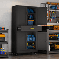 thumbnail image 3 of Ero Tall Metal Garage Storage Cabinet with Doors and Shelves, Rollowing Garage Cabinet with Wheels and Drawers, 3 of 9