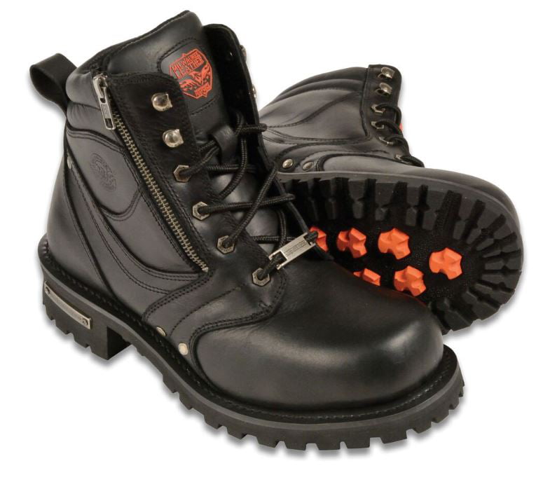 Milwaukee Mens Side Zipper Plain Toe Boots Black-Wide - Walmart.com