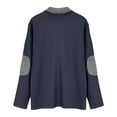 thumbnail image 6 of CLOISE Mens T Shirts Long Sleeve Big and Tall Tops with Pockets 1/4 Zip Collared Casual Pullover Solid Color Blouses Navy, 6 of 7
