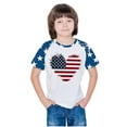 thumbnail image 5 of jobturf Patriotic Shirts for Girls 4th of July American Flag Graphic Tees Holiday Party Short Sleeve Blouses Summer Cute Tops Size&nbsp;3-14&nbsp;Years, 5 of 8