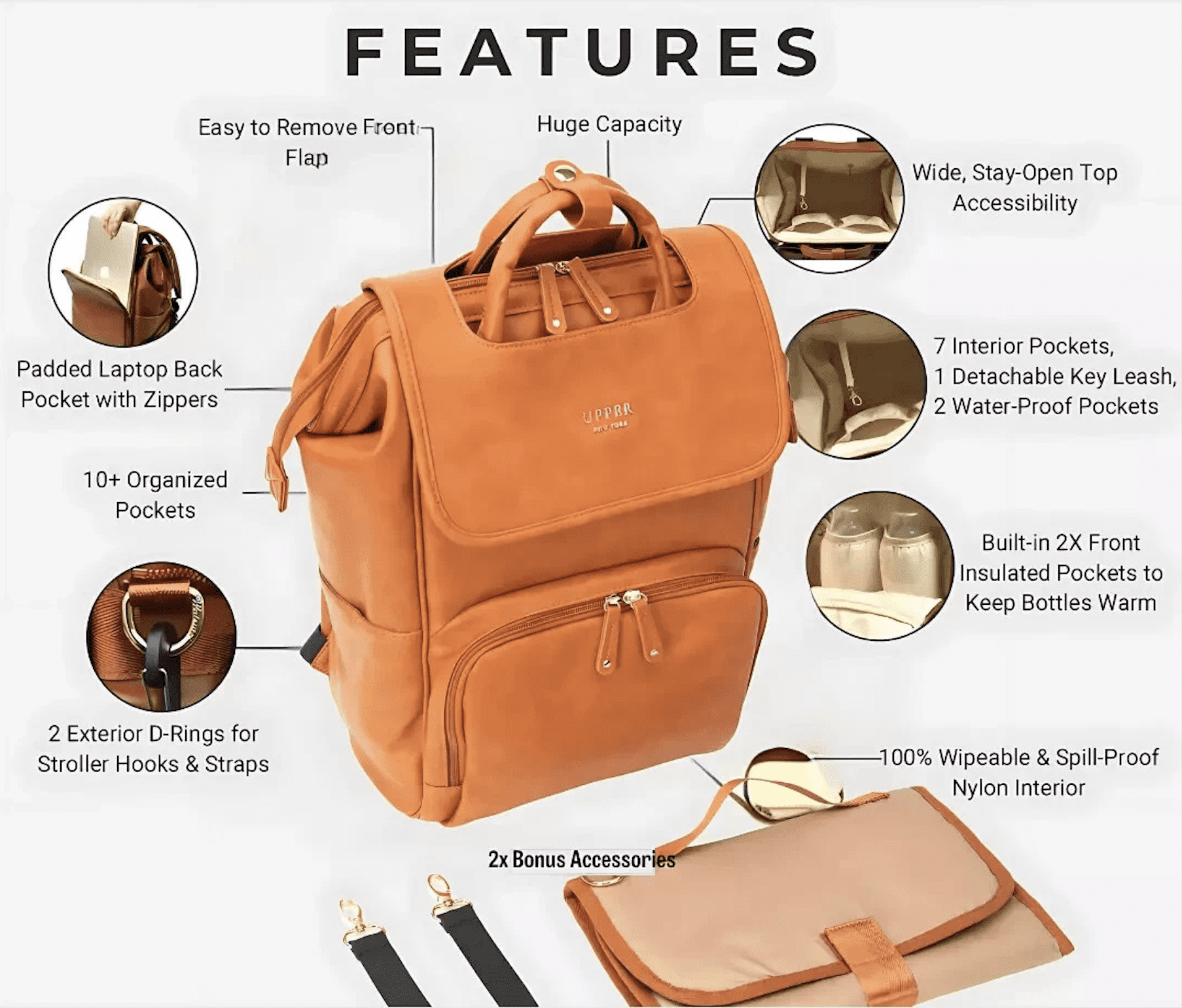 🔥 Best Trending Diaper Bag Backpack Changing Bag for Mom, Baby Shower Gift, Travel