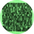 thumbnail image 1 of Ahgly Company Indoor Round Abstract Emerald Green Contemporary Area Rugs, 5' Round, 1 of 4
