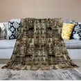 thumbnail image 3 of Retro Rustic Style Flannel Blankets, Vintage Moose Deer Bear Leaf Tree Country Style Farmhouse Cottage Cabin Throw Bed Blanket for Sofa Chair Bed 50"x60", 3 of 6