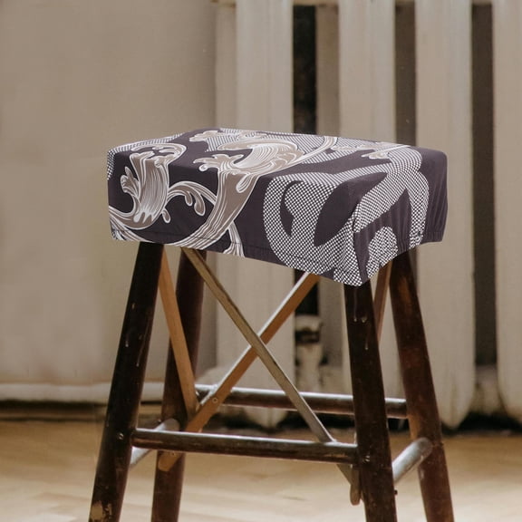 Hemobllo 2-Pack Elastic Rectangle Stool Covers, Stretchable Seat Protectors for Vanity and Bar Stools, Stain Resistant