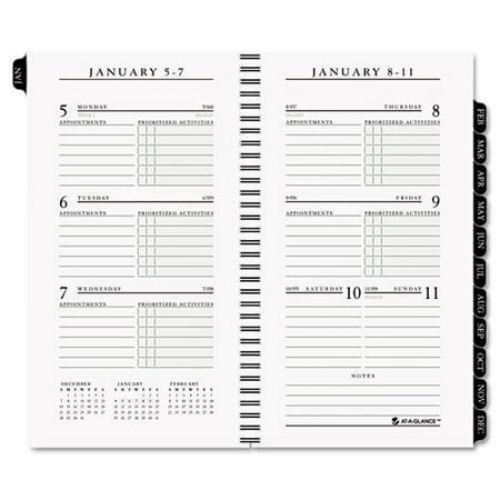 AT-A-GLANCE Executive Pocket Size Weekly/Monthly Planner Refill, 3 1/4 x 6 1/4, White, 2017