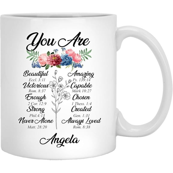 Christian Gifts for Women Ceramic Coffee Mug - Bible Verse Christian Mug on Birthday, Christmas for Mom, Sister, Friend - Religious Gifts for Women - Spiritual Encouragement Gift (You Are 3, 11OZ)