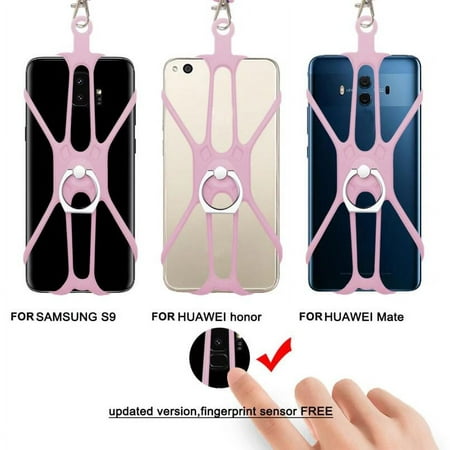 Visland 2 in 1 Cell Phone Lanyard - Universal Neck Phone Holder Card Pocket - Compatible with Most Smartphones