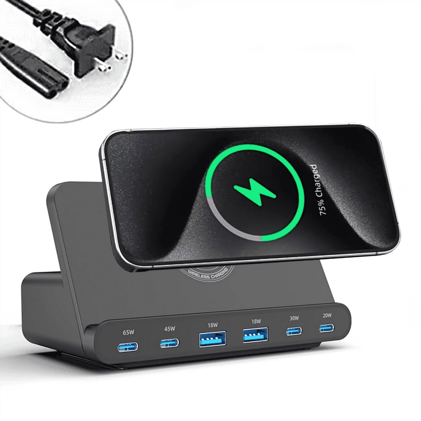 Anker 727 GaNPrime 100W Charger- 6 output connectors - Black