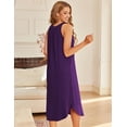 thumbnail image 5 of Ekouaer Sleeveless Nightgowns for Women Long Night Gown Pleated Full Length Sleepwear Tank Sleep Dress Slit Dress, 5 of 6