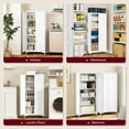 thumbnail image 3 of AUHUP Pantry Cabinet with 4 Adjustable Shelve, 61"H White Metal Storage Cabinet for Kitchen, Dining Room, Living Room, 3 of 8