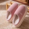 thumbnail image 5 of XIMIN Women Thick Sole Plush Striped Cotton Slippers Warm Memory Foam Comfy House Slippers with Anti-Skid Rubber Sole for Indoor and Outdoor,Autumn and Winter, 5 of 5