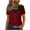 Wine-02, variant on Mittory Women's Plus Size Tops Casual Solid Blouse Short Sleeve Lace Crochet Trendy Tunic Tops