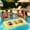 A-Yellow, variant on OCCOA Summer Swimming Pool Buoyancy Ice Bar, Inflatable Beverage Tray Cup Holder for Water Entertainment, Thickened PVC Pool Party Float, B-Pink