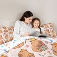 thumbnail image 4 of Erosebridal Kawaii Flowers Blossom 7-Piece Bedding Comforter Set,Cute Animal Cartoon Capybara King Bedding Sets For Kids Reversible, 4 of 7