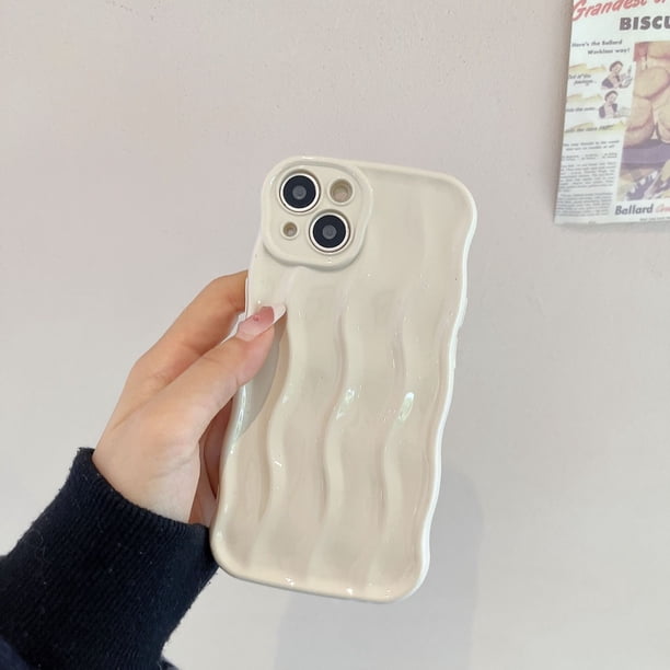 Aplicable a la ondulación del agua de plata galvanizada para la funda del teléfono iPhone 14pro max Apple 13 12/11 estilo nicho 15