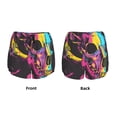 thumbnail image 6 of Uemuo Neon Gothic Skull Moon Pattern Women's Athletic Shorts High Waisted Running Shorts with Liner Pockets Gym Elastic Workout Shorts-XX-Large, 6 of 9