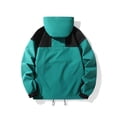 thumbnail image 4 of Aimik Women's Classic Color-Block Hooded Windbreaker Jacket Lightweight Water-Resistant Jacket with Button Front for Spring Fall, 4 of 5