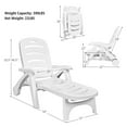 thumbnail image 3 of Costway Chaise Longue Pliante Inclinable à Roulettes à 5 Positions avec Roues, 3 of 10