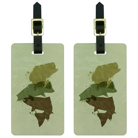 - Graphics and More Fish Design Fishing Bass Trout Hunting Hunter Camouflage Luggage Tags, Set of 2