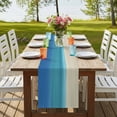 thumbnail image 4 of Table Runners 72 Inches Long Dress Scarves, Blue Teal Beige Ombre Farmhouse Kitchen/Dining Table Runner, Coffee Tablerunners, Modern Abstract Art Abstract 16x72 Inch, 4 of 9
