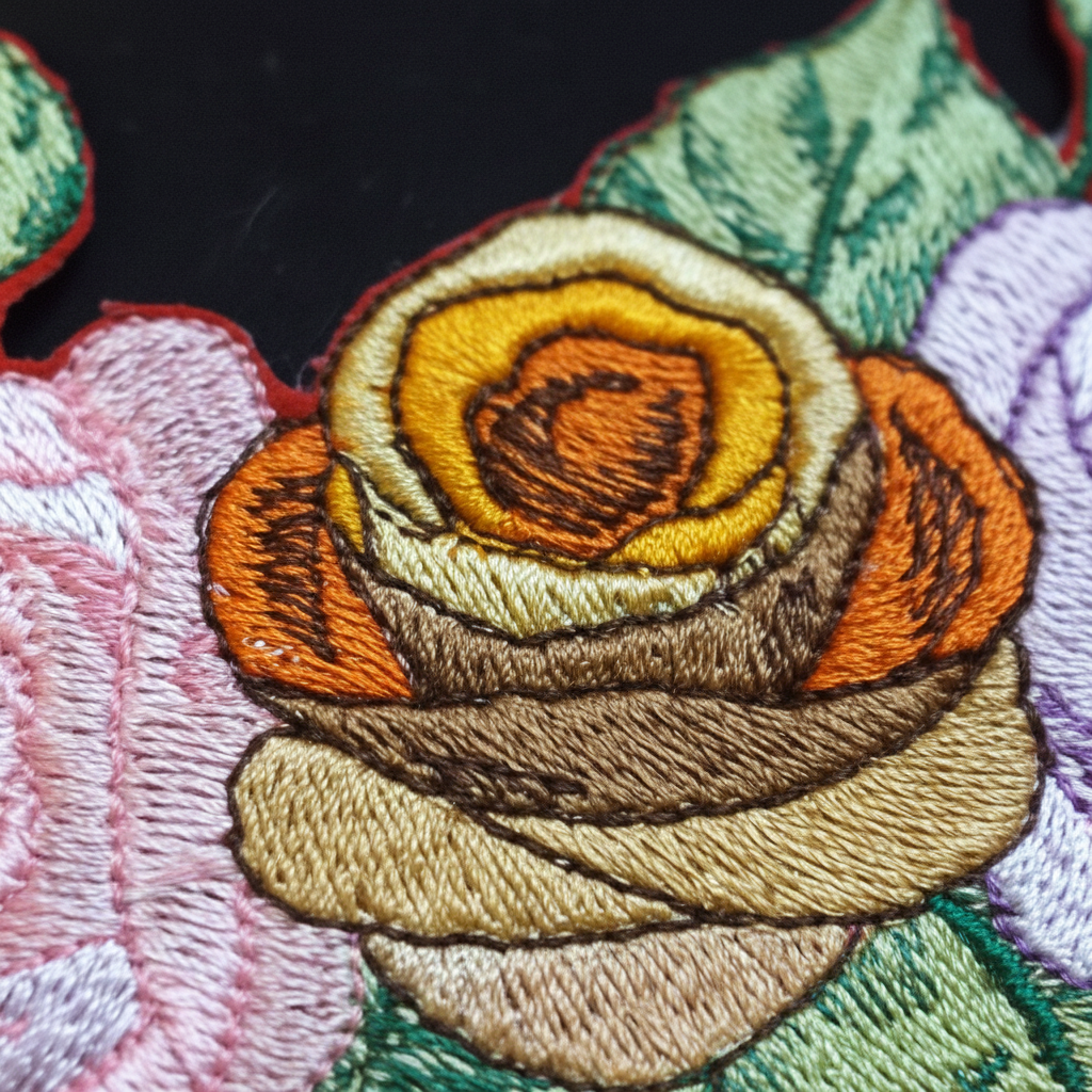 Custom Romantic Rose [Beautiful Rose] Embroidered Iron on/Sew Patch (4.5" x 4.5") [Made in USA]