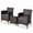 Gray, variant on Chateauy 3 Pieces Comfort Ergonomic Rattan Patio Chat Set Outdoor Furniture for Deck Balcony Lawn