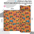 thumbnail image 5 of Monster Cartoon Truck Orange Pattern Teens Toddler Nap Mat with Pillow, Sleeping Mat Bag for Preschool Daycare 51"x22", 5 of 6