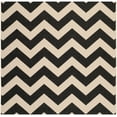 thumbnail image 3 of SAFAVIEH Courtyard Bailey Chevron Indoor/Outdoor Area Rug, Black/Beige, 4' x 4' Square, 3 of 8