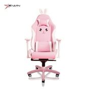 E-WIN 400LB Ergonomic Pink Bunny Computer Gaming Chair,Racing Style Cute Kawaii Gamer Chair with Headrest and Lumbar Support