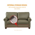 thumbnail image 2 of Chesterfield Loveseat Sofa with Storage 2 Seater Accent Sofa Couch with Rolled Arms, Wooden Legs & Nailhead Trim PU Leather Chesterfield Sofa for Living Room Bedroom Office, Grey, 2 of 9