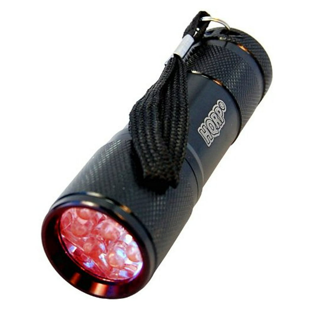 HQRP 9 LEDs Red Light LED Black Flashlight for Astronomy / Aviation