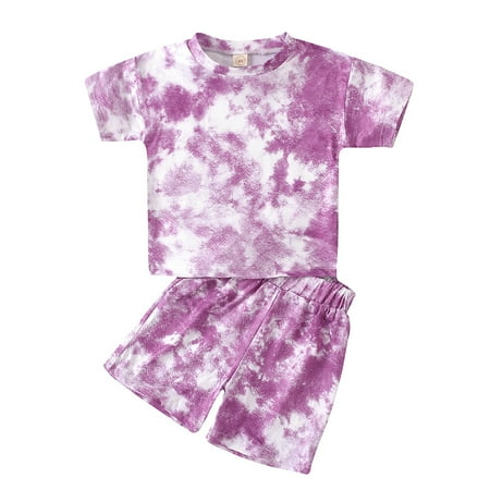 

QIPOPIQ Girls Clothes Clearance Toddler Baby Kids Girls Boys Tie-dye Set T-shirt Tops Pants Casual Outfits