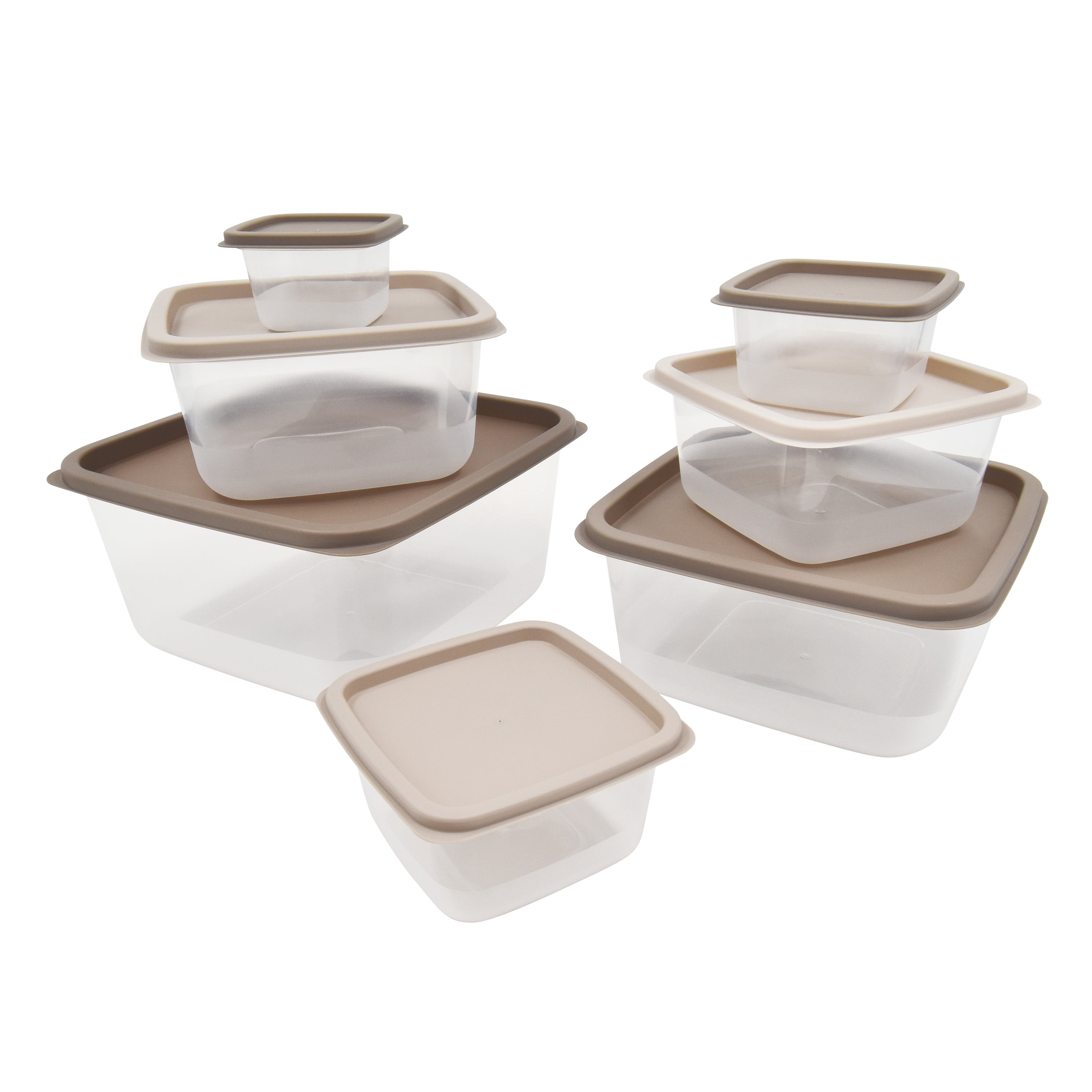 Mainstays 14 Piece Teal Plastic Food Storage Set, Gray Ombre, Ideal Use for Meal Prep and Batch Cooking