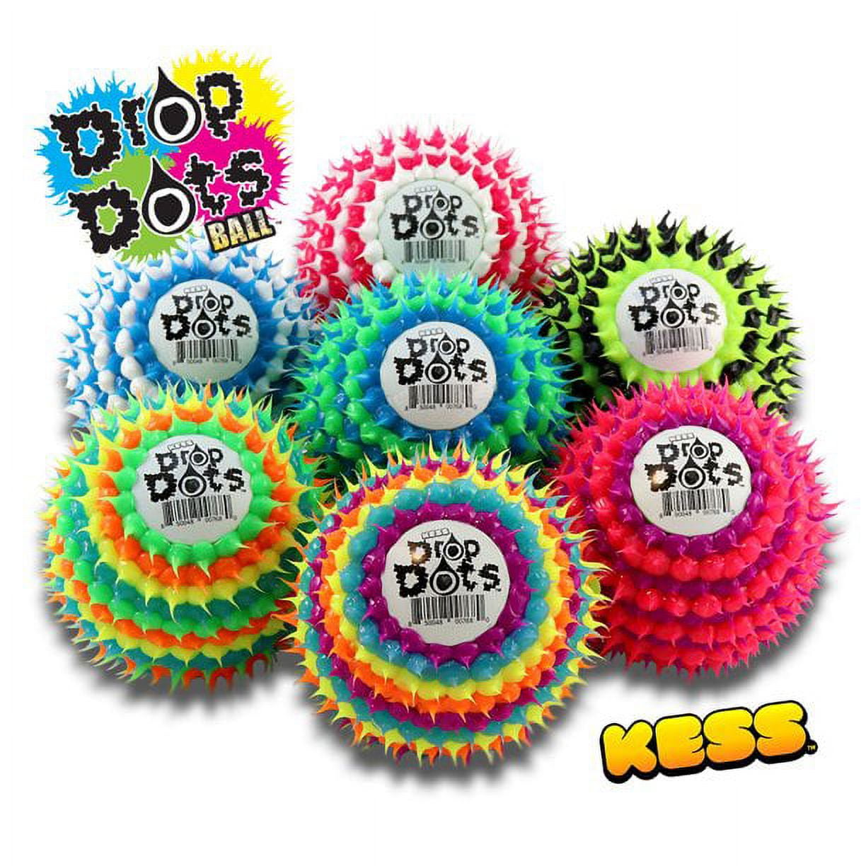 Kess Bouncy Drop Dots Toy Bouncy Ball 85mm – One Ball, Assorted Colors