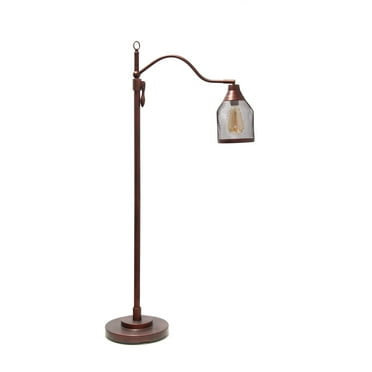 Elegant Designs Adjustable Floor Lamp with Metal Netted Shade