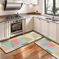 thumbnail image 3 of Kitchen Rugs Sets Of 2,Multi Color Triangle Checkered Pattern Anti Fatigue Kitchen Mat Rugs Non Slip Washable,Decorative Kitchen Floor Mats for Kitchen,Sink,Laundry,17"x47"+17"x47", 3 of 5