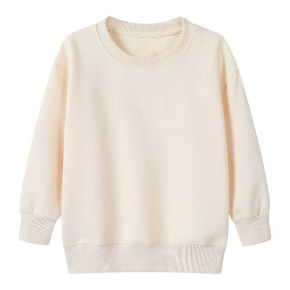 MEZZALL Child Kids Solid Color Crewneck Sweatshirt Fall Winter Long Sleeve Casual Pullover Tops Soft Comfortable Daily Wear Basic Sweatshirt Birthday Dailywear