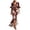 A-Red495, variant on XIAOCHA Womens Deep V‑Neck Mermaid Maxi Dress Puff Flutter Short Sleeve Floral Print Ruffled Slit Party Dresses