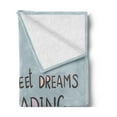 thumbnail image 2 of Saying Soft Flannel Fleece Throw Blanket, Dreams Loading Concept with Progress Bar Design and Funny Moon Asleep, Cozy Plush for Indoor and Outdoor Use, 50" x 70", Multicolor, by Ambesonne, 2 of 5