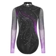 thumbnail image 4 of iiniim Womens Gymnastics Leotard Long Sleeve Bodysuit with Shorts Set Ballet Dance Skating Outfits Purple M, 4 of 7