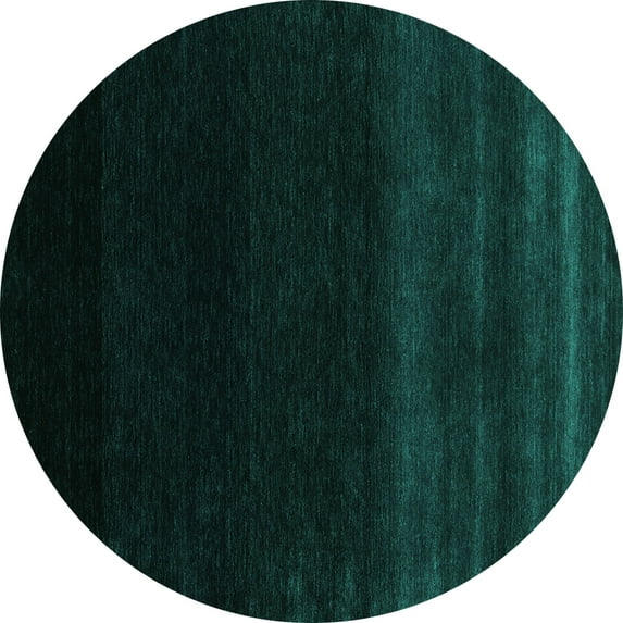 Ahgly Company Indoor Round Abstract Turquoise Blue Contemporary Area Rugs, 4' Round