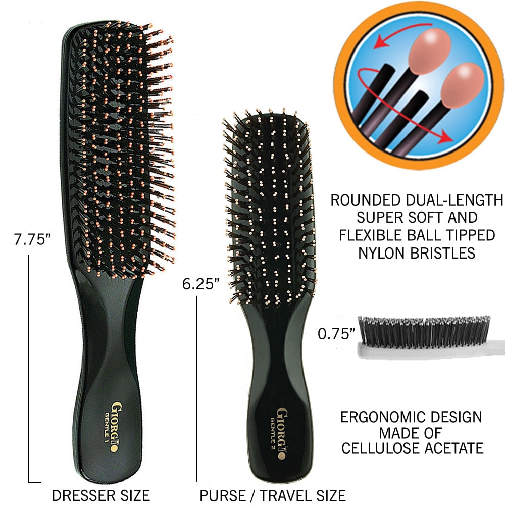 Gentle Nylon Bristle Scalp Sensitive Hair Brush Set