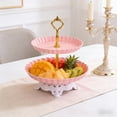 thumbnail image 6 of Weloille 2-Tier Fruit Plate with Base, Food Grade Snack Serving Tray, Stable Structure Storage Rack for Fruits Snacks Candies Desserts Living Room Kitchen Party, 6 of 6