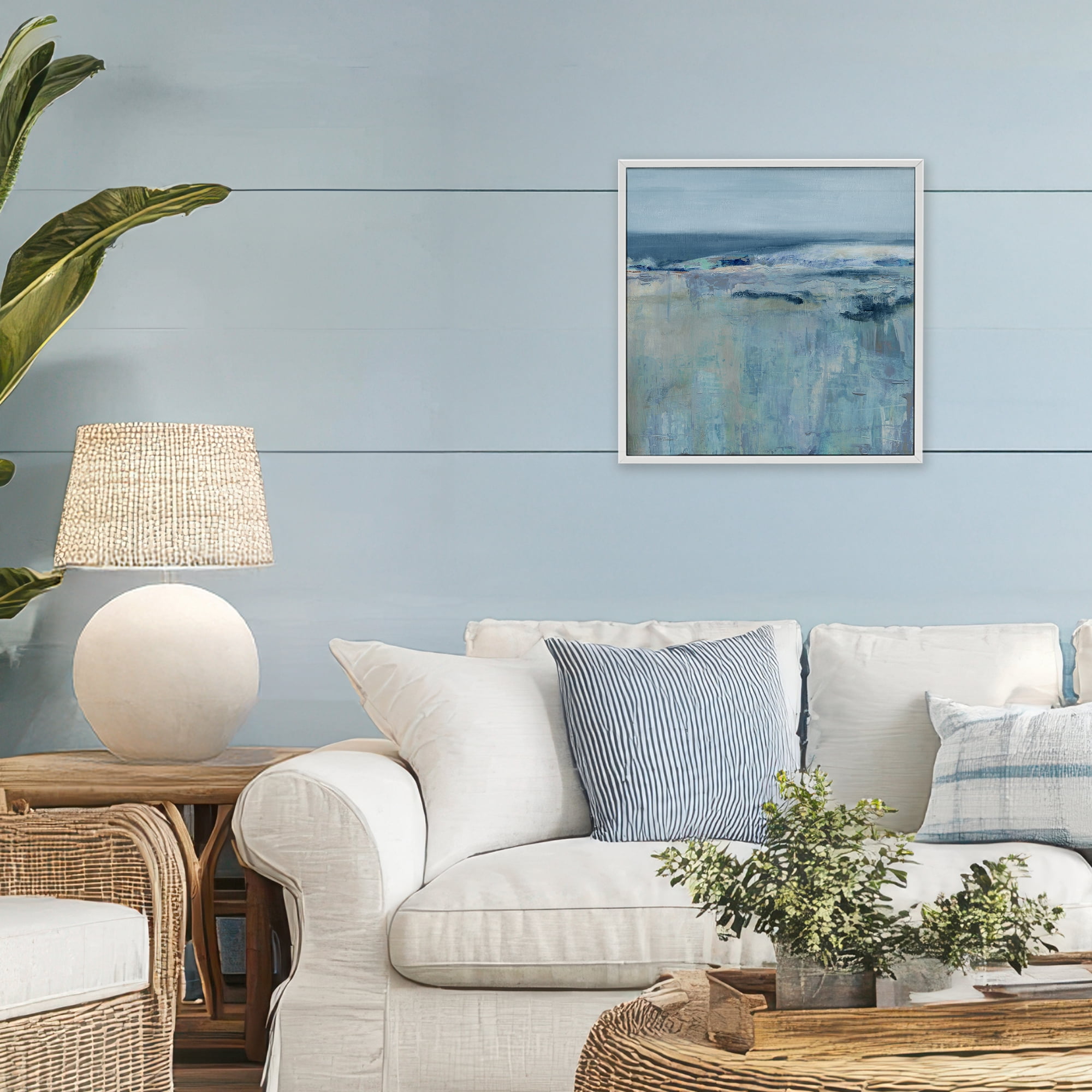 Stupell Industries Serene Abstract Pastel Seascape White Framed Giclee Art, design by Carol Robinson