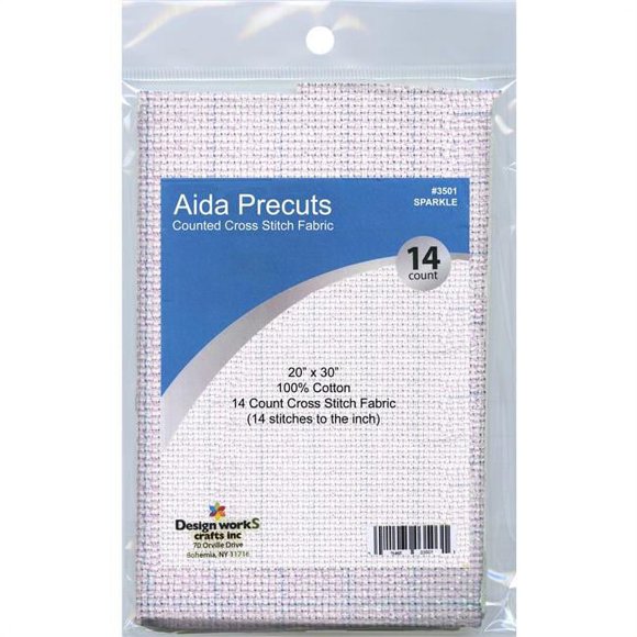 Design Works DW3501 20 x 30 Po. Précoupés de Qualité Or Aida, Étincelle - 14 Unités