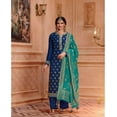 thumbnail image 2 of Party Wear Indian Pakistani Designer Salwar Kameez Plazzo Pant Suits ( Blue, L - 42 ), 2 of 5