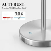 PHANCIR Freestanding Toilet Paper Holder with Top Storage Shelf, Modern Bathroom Toilet Paper Roll Holder, Silver