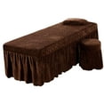 thumbnail image 6 of Massage Hotel Table Bed Skirt Valance Sheet with Breath Hole Pillow Case Stool Cover With Breath Hole Brown, 6 of 7