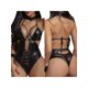 thumbnail image 5 of VISgogo Lencería sexy de peluche para mujer, sin mangas, ahueca hacia fuera, con lazo cruzado, de piel sintética VISgogo moda, 5 of 7