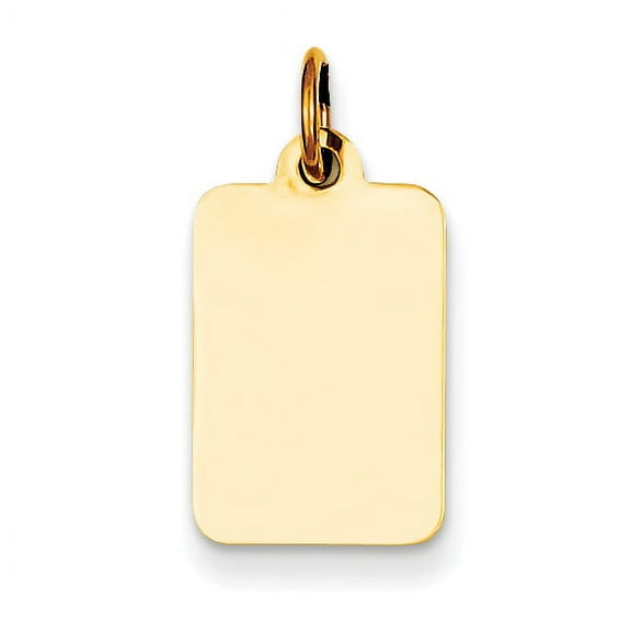 FJC Finejewelers 14k Yellow Gold Plain .009 Gauge Rectangular Engravable Disc Charm